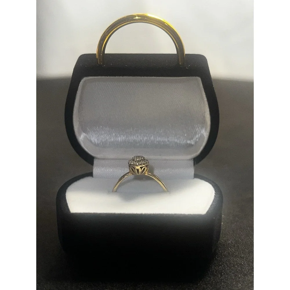 Vintage Black Velvet Mini Purse Ring Box